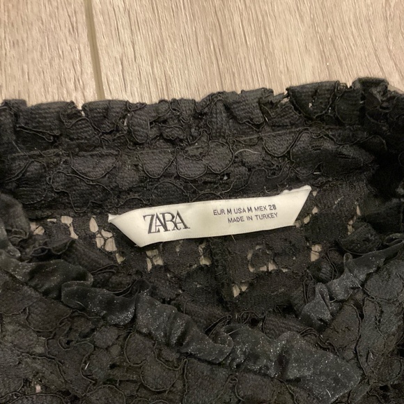 ZARA Black Lace Dress With Jewel Buttons Size Medium - Picture 10 of 11